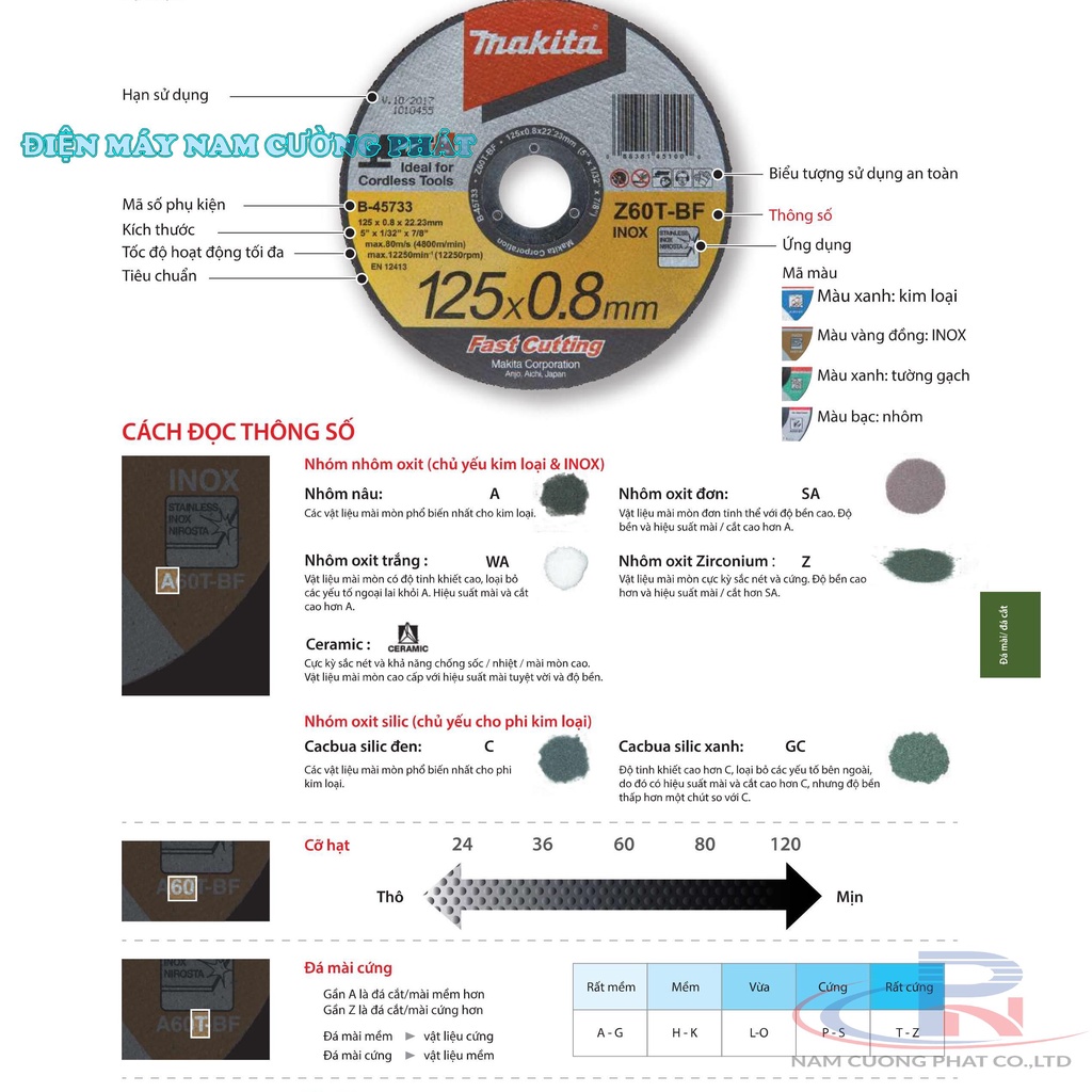 Đá cắt kim loại 125mm Makita D-65969