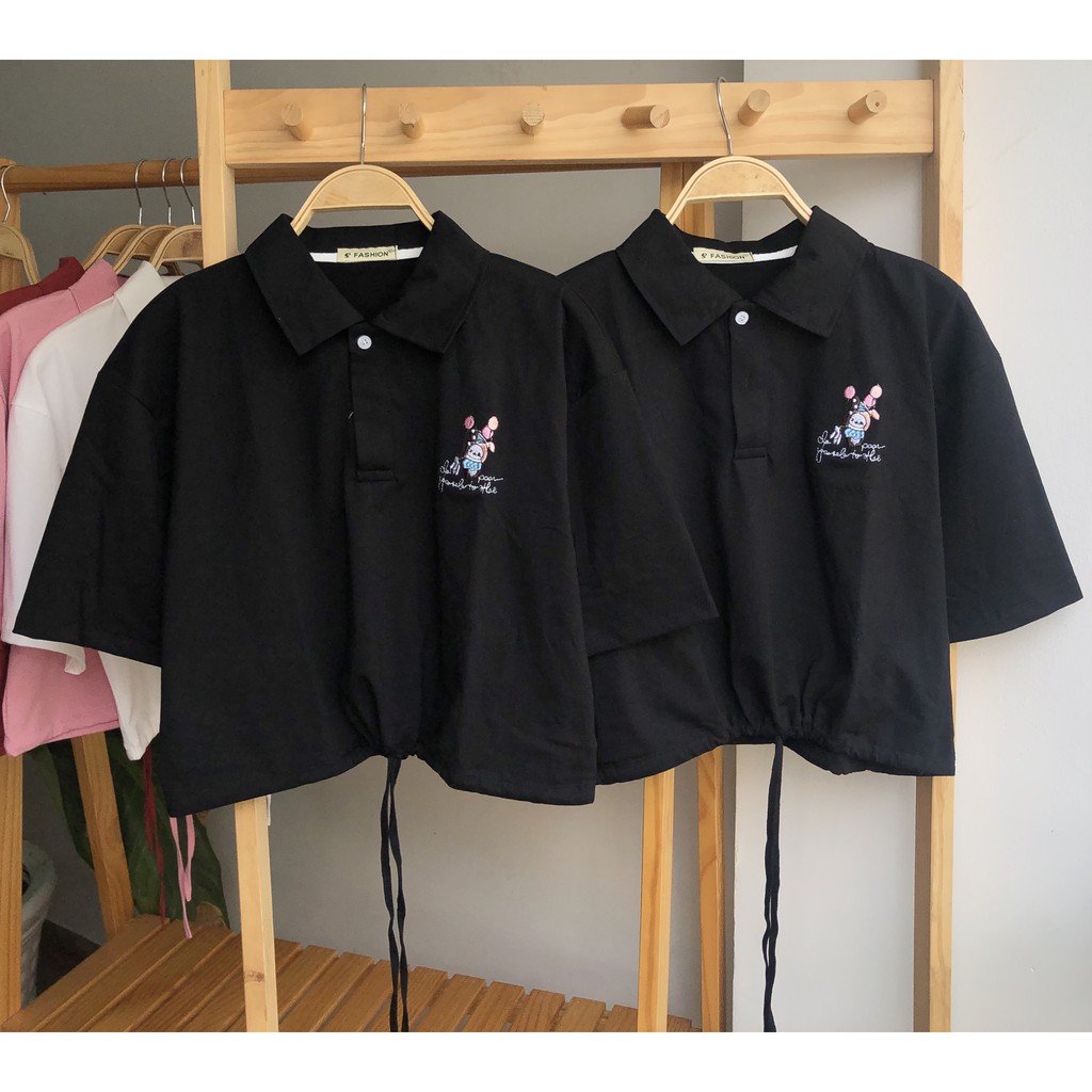 [ SUPO ] ÁO POLO CROPTOP FORM RỘNG DƯỚI 55KG