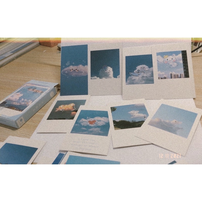 Set 27 tấm thẻ MINI CARD vẽ mây ngộ nghĩnh đáng yêu bưu thiếp nghệ thuật