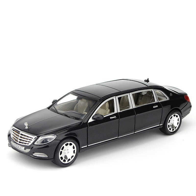 Xe mô hình tĩnh Mercedes-Benz Maybach S600 1:24, mở 6 cửa, khung kim loại chắc chắn