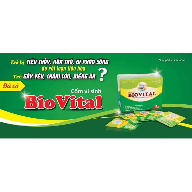 Cốm Vi Sinh BIOVITAL – Giúp trẻ ăn ngon, tiêu hóa tốt, hấp thu tốt, hết tiêu chảy, nôn trớ, biếng ăn