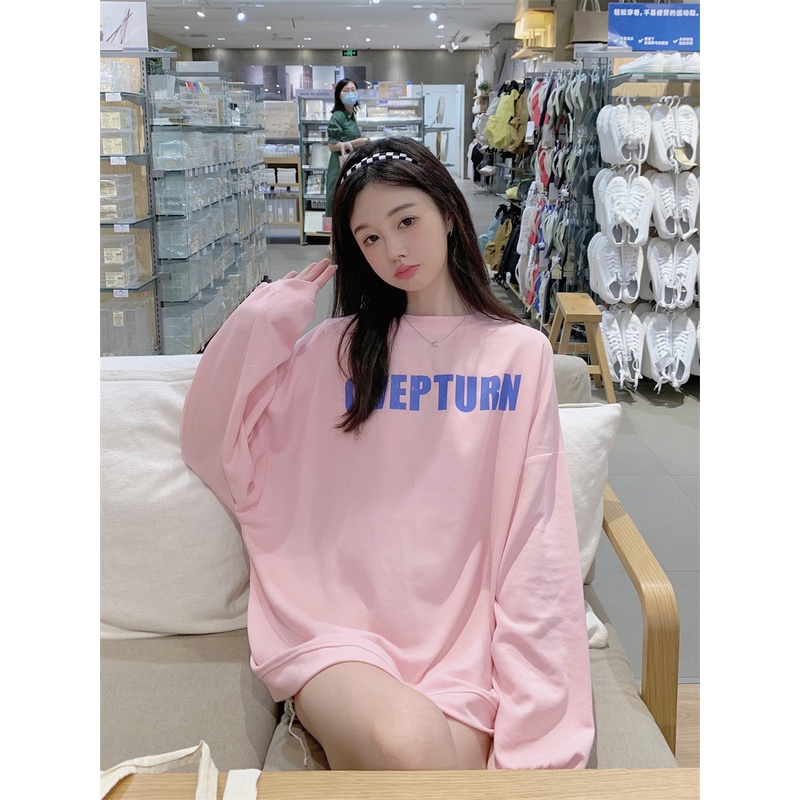 Áo nỉ nữ dài tay cổ tròn thời trang Hàn
 | BigBuy360 - bigbuy360.vn