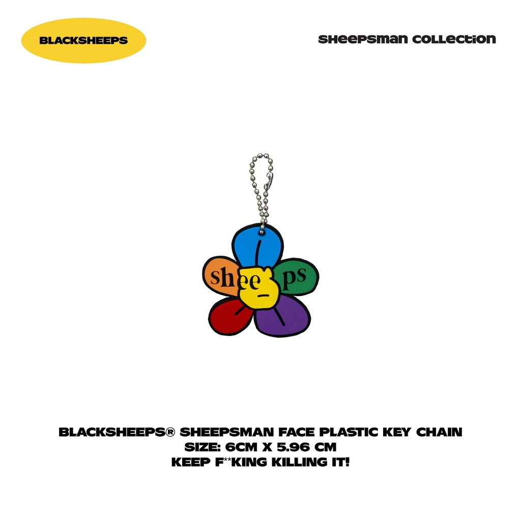 Móc Khóa BLACKSHEEPS aka SHEEPSMAN FACE PLASTIC KEYCHAIN - BLACK