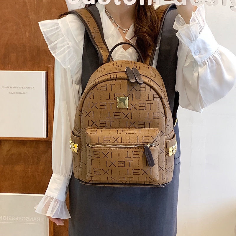 Balo mini Nữ Thời Trang Cao Cấp VINTAGE Đi Học Giá Rẻ Balo da pu hoạ tiết phong cách hàn quốc