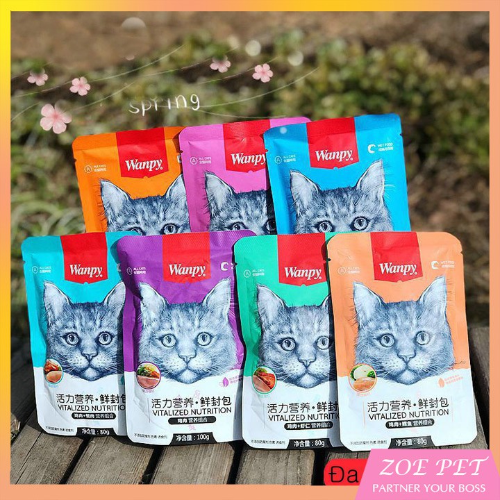 Pate Wanpy Cho Mèo Mọi Lứa Tuổi Gói 80g
