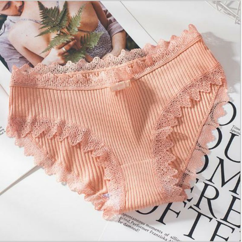 [Mã 12FASHIONSALE1 giảm 10K đơn 50K]  Quần lót nữ cotton viền ren kháng khuẩn thoáng mát QL05 | BigBuy360 - bigbuy360.vn