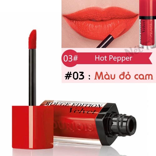 Son kem Velvet Hot Pepper 03 - Đỏ cam