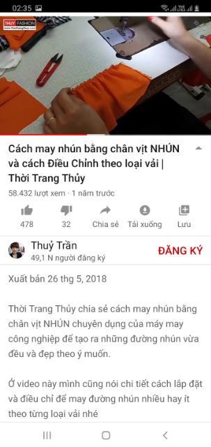 Chân vịt nhún bèo máy may công nghiệp p952