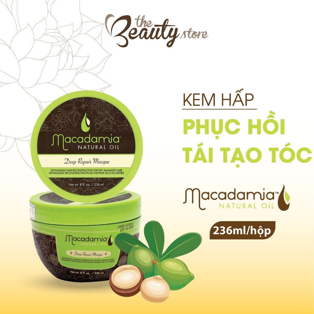 🇺🇸 Combo tinh dầu Macadamia 27ml + Hấp Macadamia 236ml