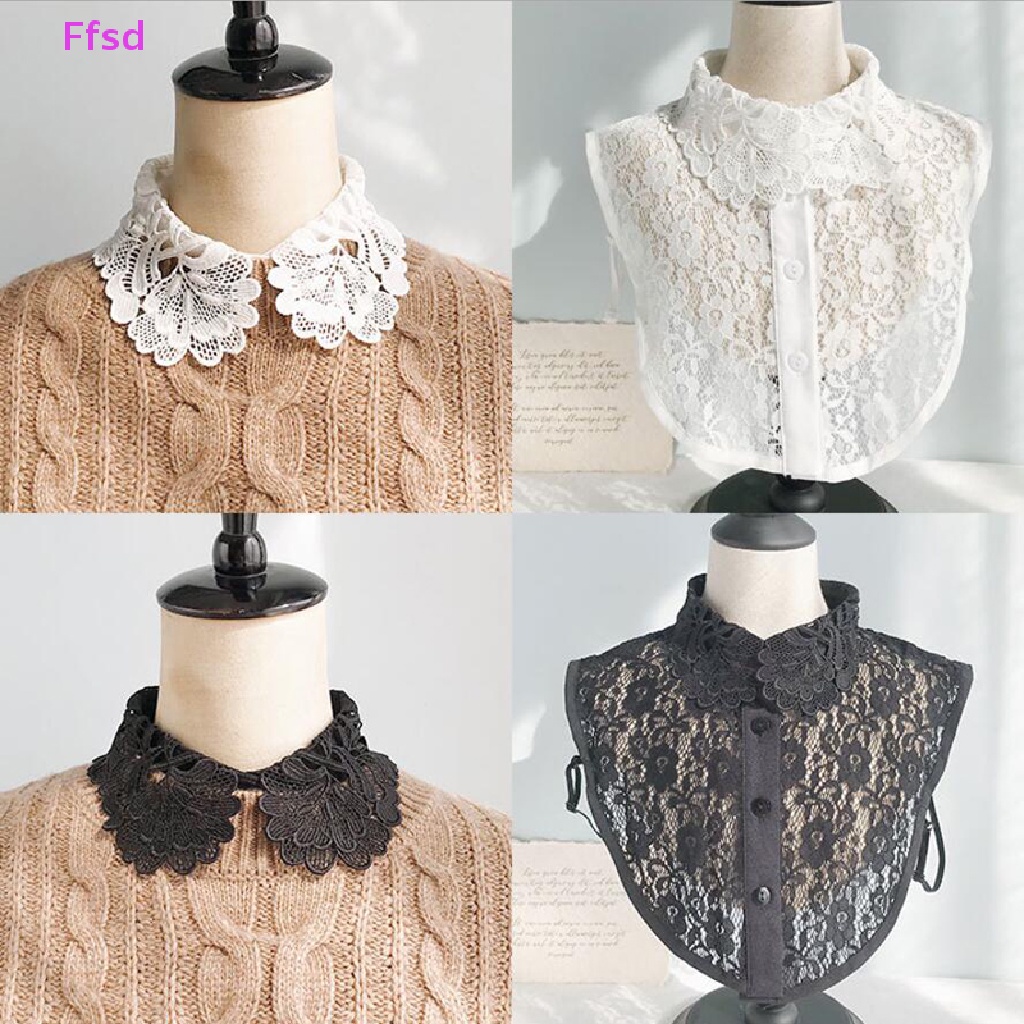 {Ffsd} Hàng Bán Chạy * Cổ Áo Rời Giả Ren Rỗng Mềm Mại Có Thể Tháo Rời Phụ Kiện Có Thể Tháo Rờ