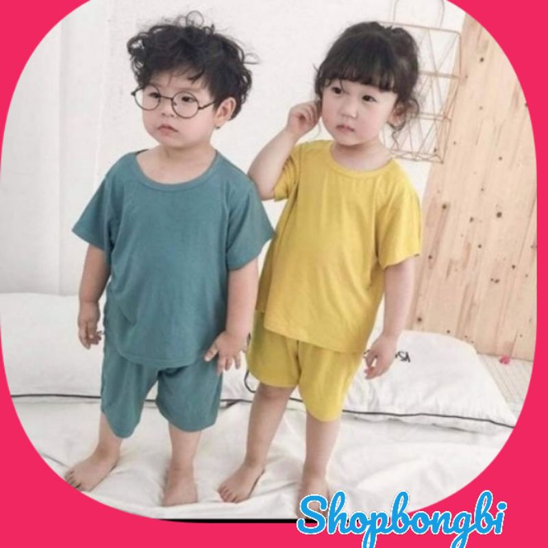 Bộ Cộc Tay Thun Lạnh Minky mom cho bé trai bé gái