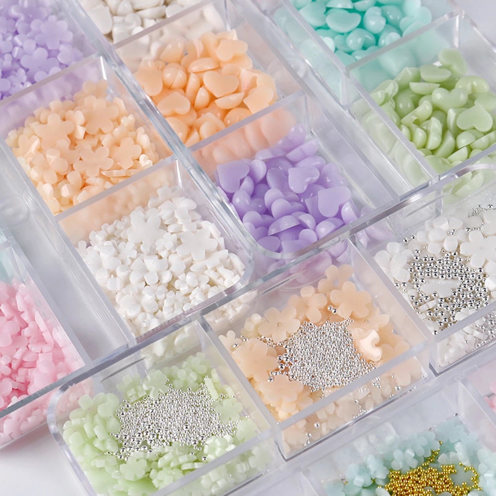 Hộp Phụ Kiện Đá 3D Nhiều Màu Sắc Trang Trí Móng Tay