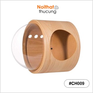 Nhà cho mèo phi hành gia một mặt cầu trong suốt độc đáo PetZou CH009 -Nội Thất Thú Cưng lắp ráp