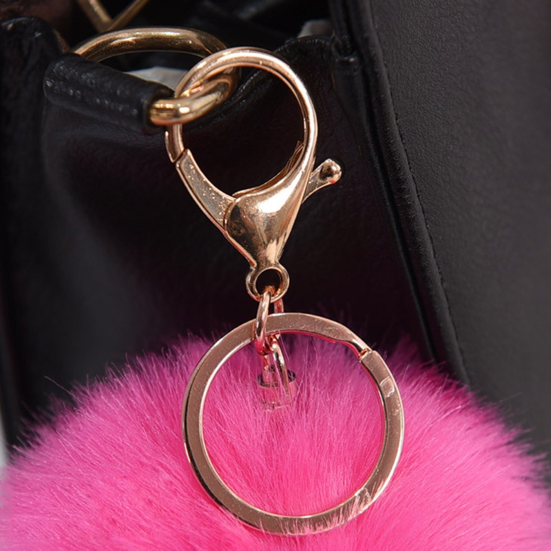 Mojito Móc Khóa Hình Mắt Kính Phối Lông Thỏ Giả Mềm Mại Dễ Thương