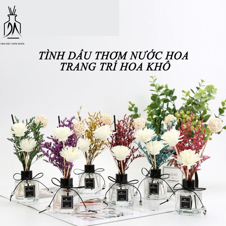 inh Dầu Thơm Thiên Nhiên LongFine 50ml hoa khô trang trí, để phòng, khử mùi không khí, ẩm mốc L21