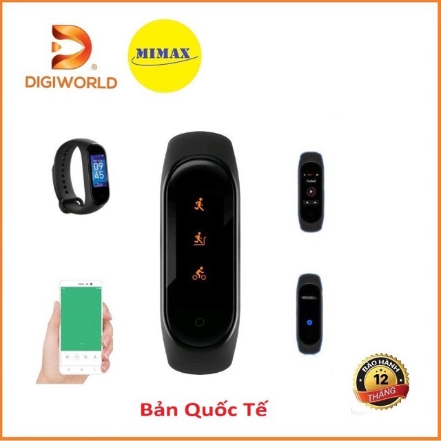 Vòng đeo tay thông minh Xiaomi Mi Band 4 Bản Quốc Tế - Chính hãng Digiworld phân phối - Bảo hành 12 tháng