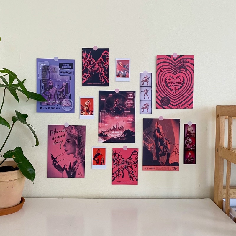 Bộ poster trang trí tường Smile More decor theo album Chromatica của Lady Gaga