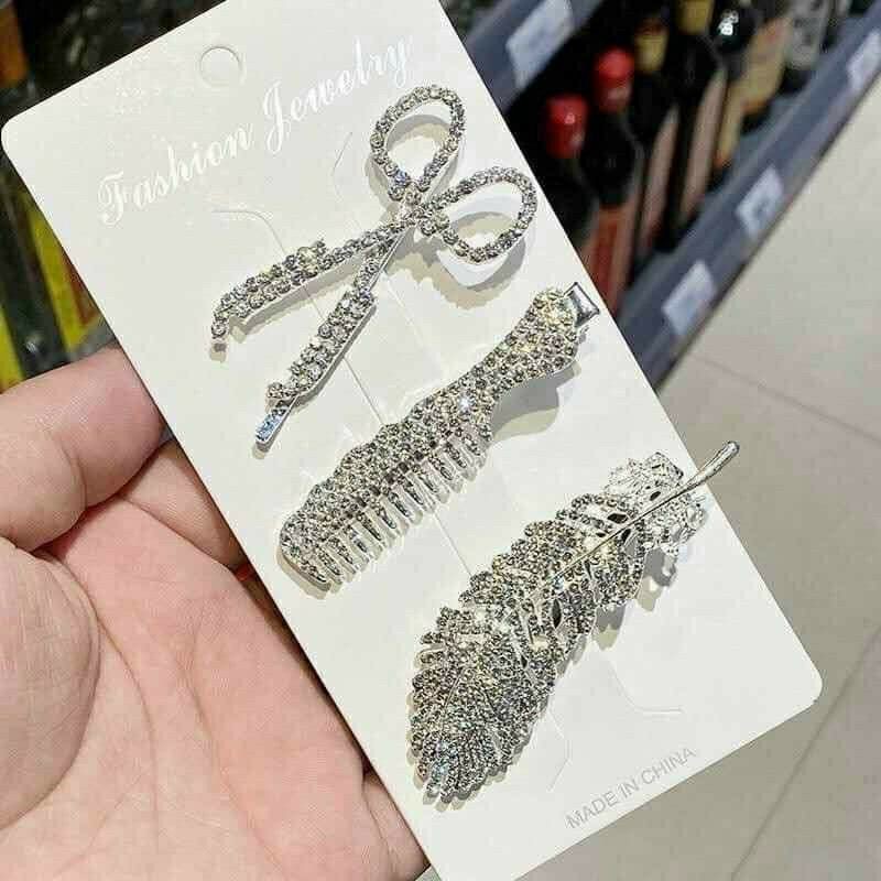 Sét 3 kẹp kéo lông vũ cực hót