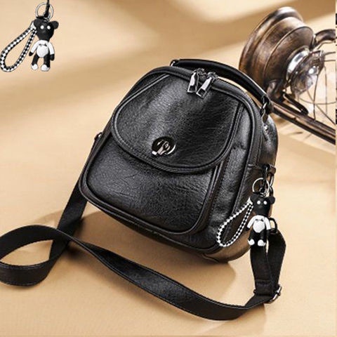 Balo đeo chéo Chuwanglin bằng da dáng nhỏ nhắn đơn giản cho nữ
