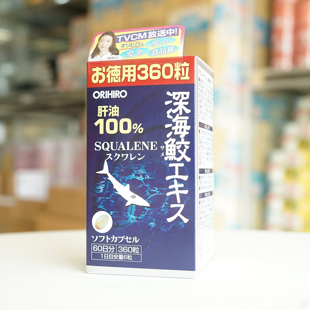 Sụn vi cá mập Orihiro Nhật Bản bổ xương khớp - Dầu gan Cá mập biển sâu Squalene Có tem phụ Tiếng Việt (Hàng nhập khẩu)