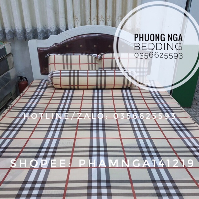 BỘ GA + ÁO GỐI THUN LẠNH VIỆT NAM đủ kích thước( 1 ga bọc+ 2 áo nằm + 1 áo ôm)