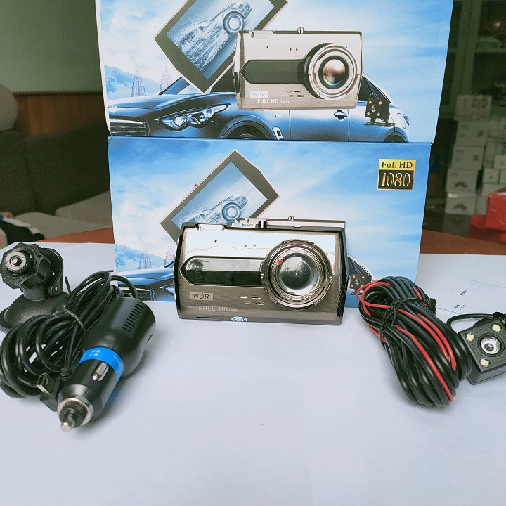 Camera hành trình ô tô V3 màn hình 4 inch Fhd1080P siêu nét - tiếng Việt - Kèm cam lùi