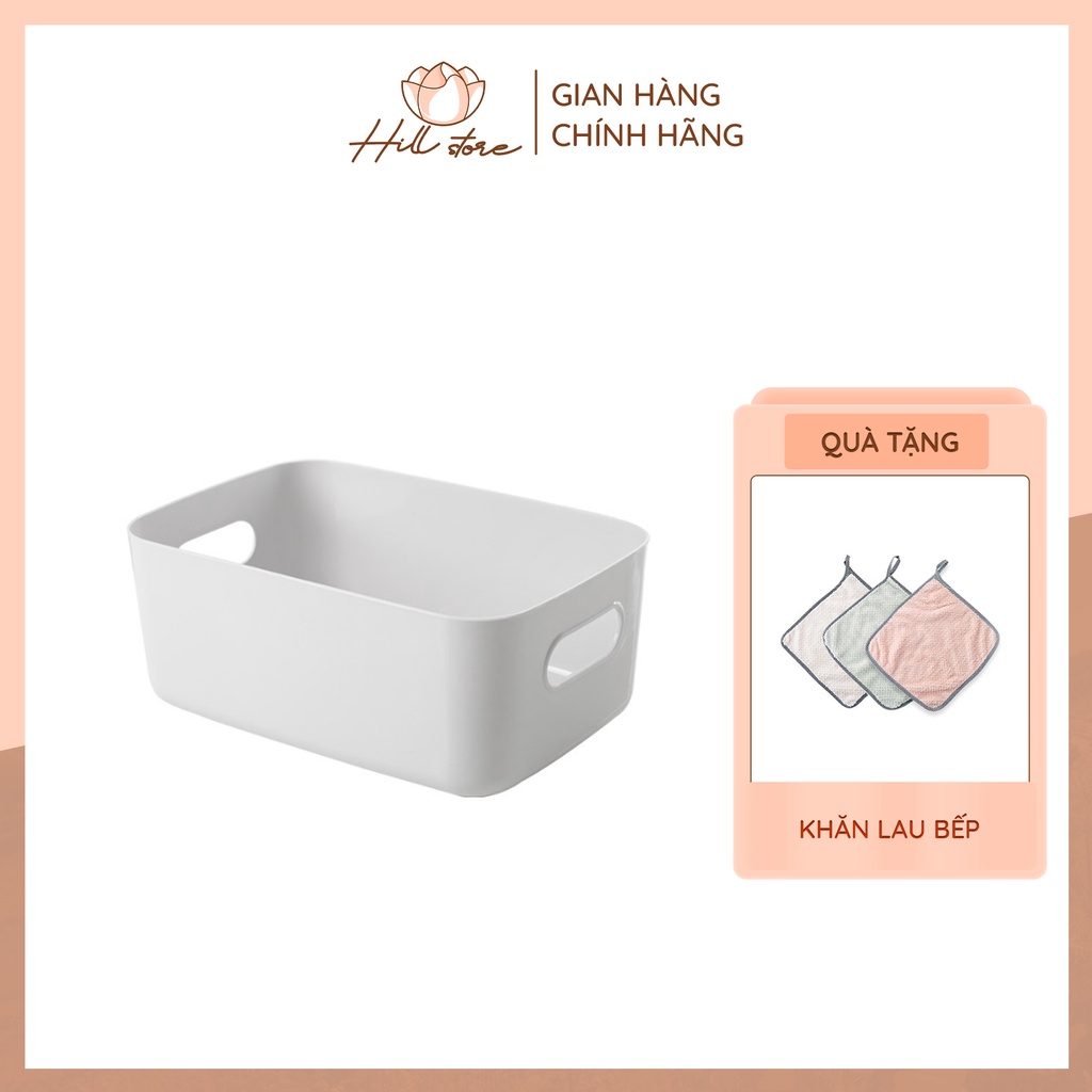 Set 3 hộp nhựa đựng đồ đa năng, giỏ khay nhựa chữ nhật đựng đồ tủ lạnh, phụ kiện, linh kiện tiện lợi - HILLS STORE