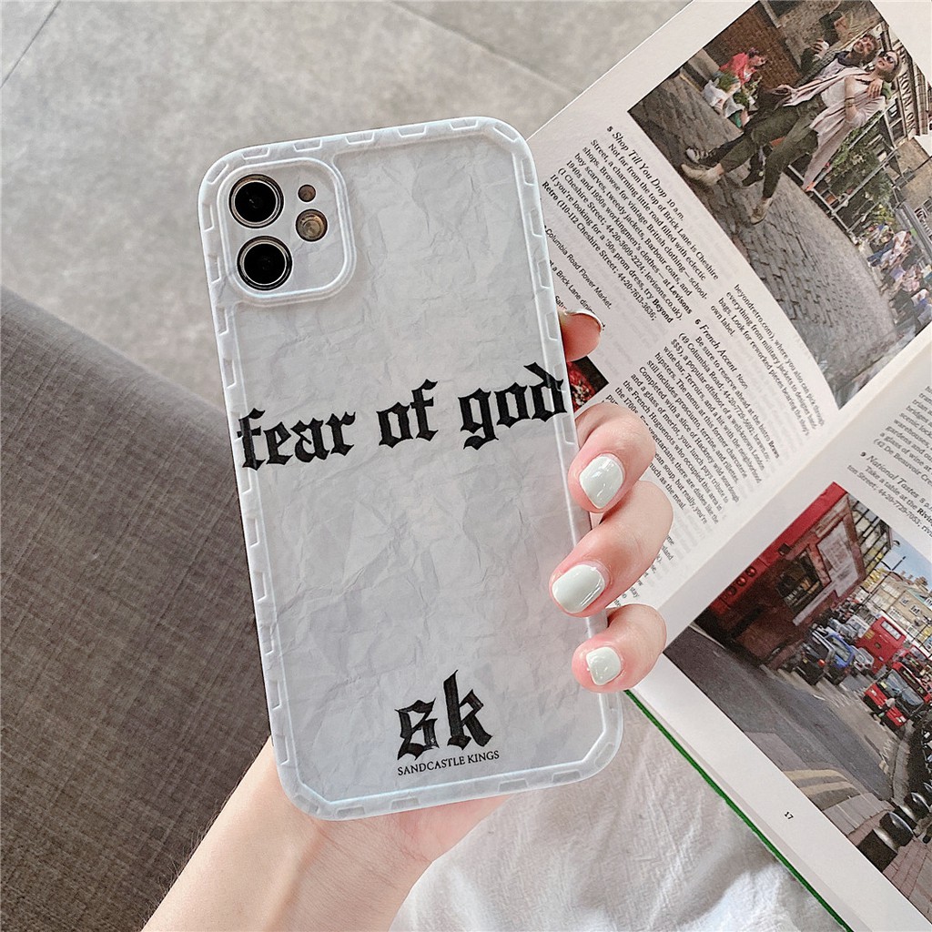 Ốp Điện Thoại Nhựa Mềm In Chữ Fear of god Cho iPhone13 12 11PRO MAX 7/8plus X/XS XR XMAX