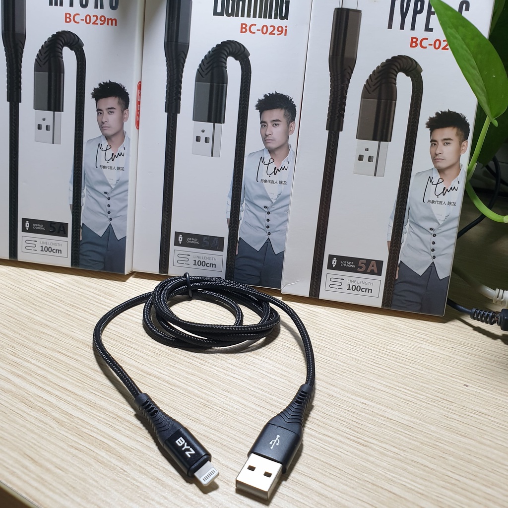 Cáp Sạc Nhanh 5A Bọc Dù Siêu Bền Đầu Chống Gẫy Dùng Cho Các Loại Điện Thoại Bảo Hành 12 Tháng