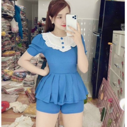 SET Đùi &quot;Bigsize&quot; Cổ Bèo Nút Bọc