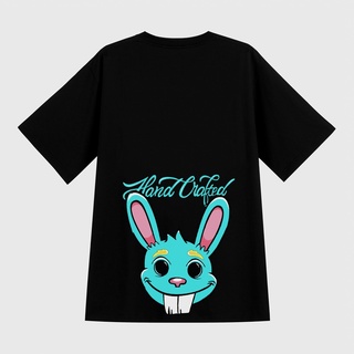 Áo thun nam nữ cotton 100 áo phông form rộng tay lỡ in hình rabbit