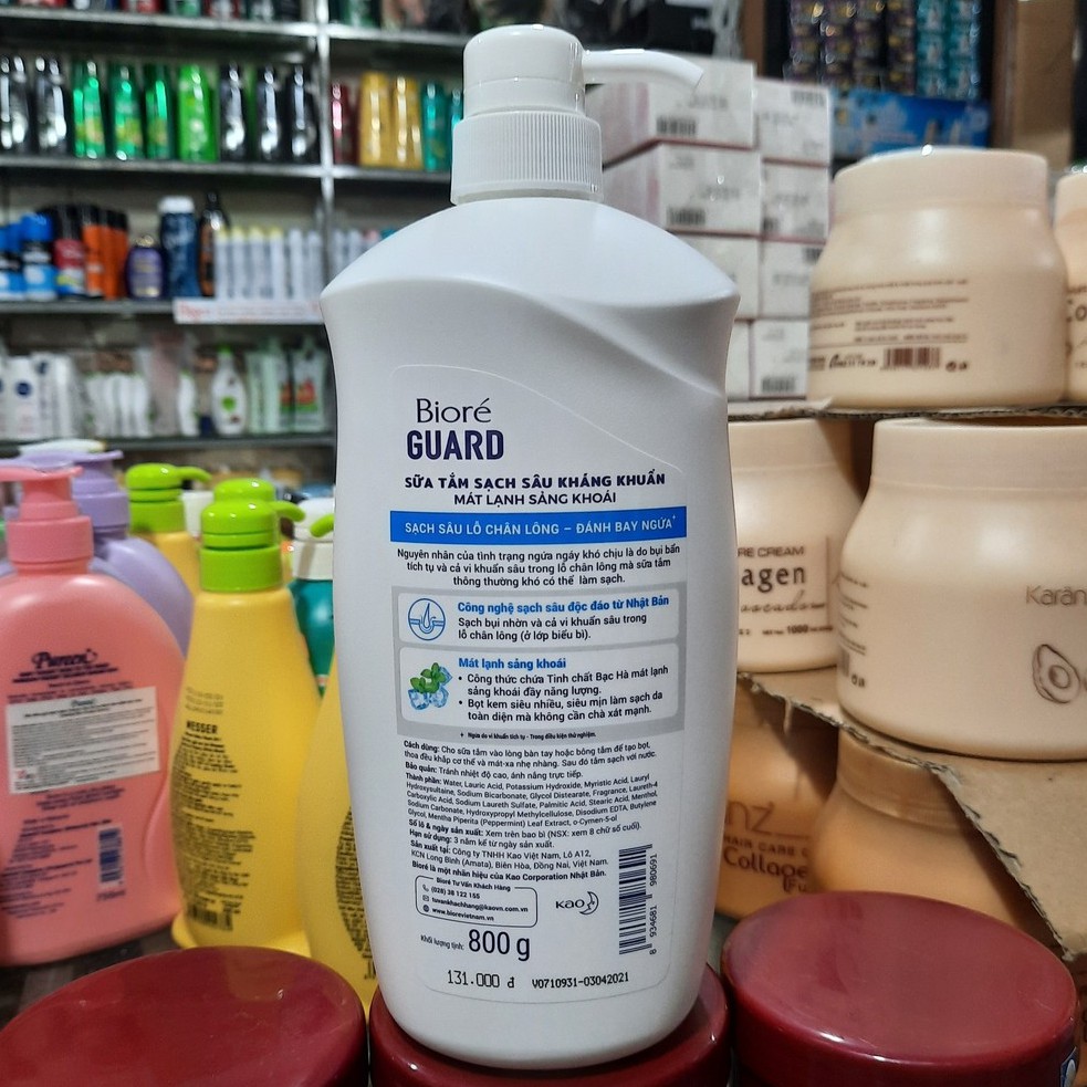 Sữa tắm Bioré Guard Kháng Khuẩn Mát Lạnh Sảng Khoái 800g