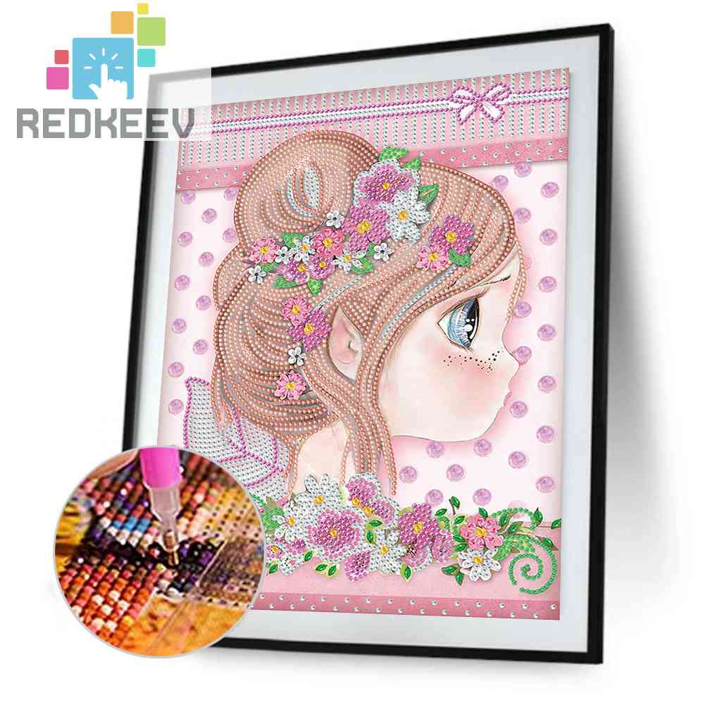 Bộ Tranh Đính Đá 5D DIY Hình Cô Gái Elf Để Trang Trí Nhà