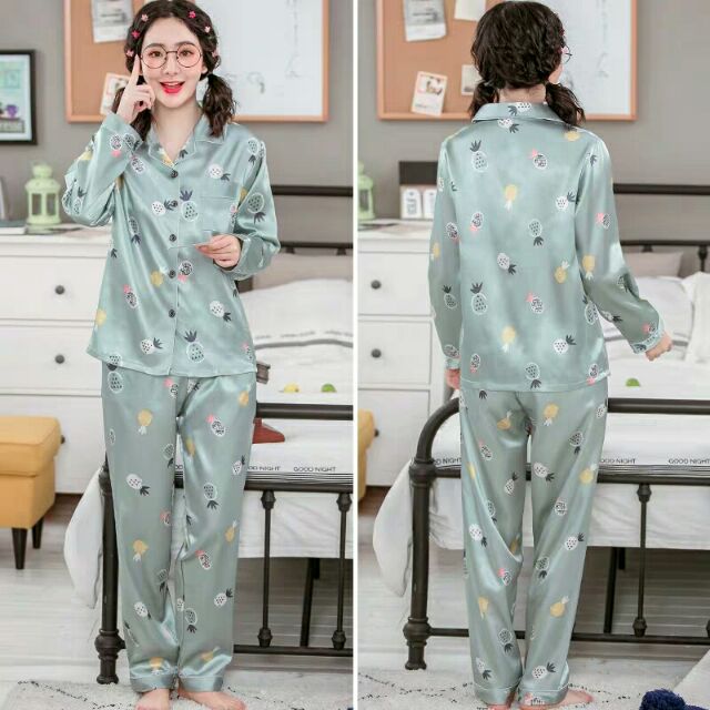 Pajama satin xanh ngọc