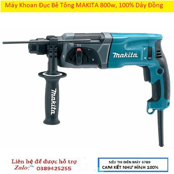 Máy khoan bê tông Makita HR2470-  3 chức năng khoan sắt, gỗ, khoan bê tông và đục bê tông bảo hành 12 tháng