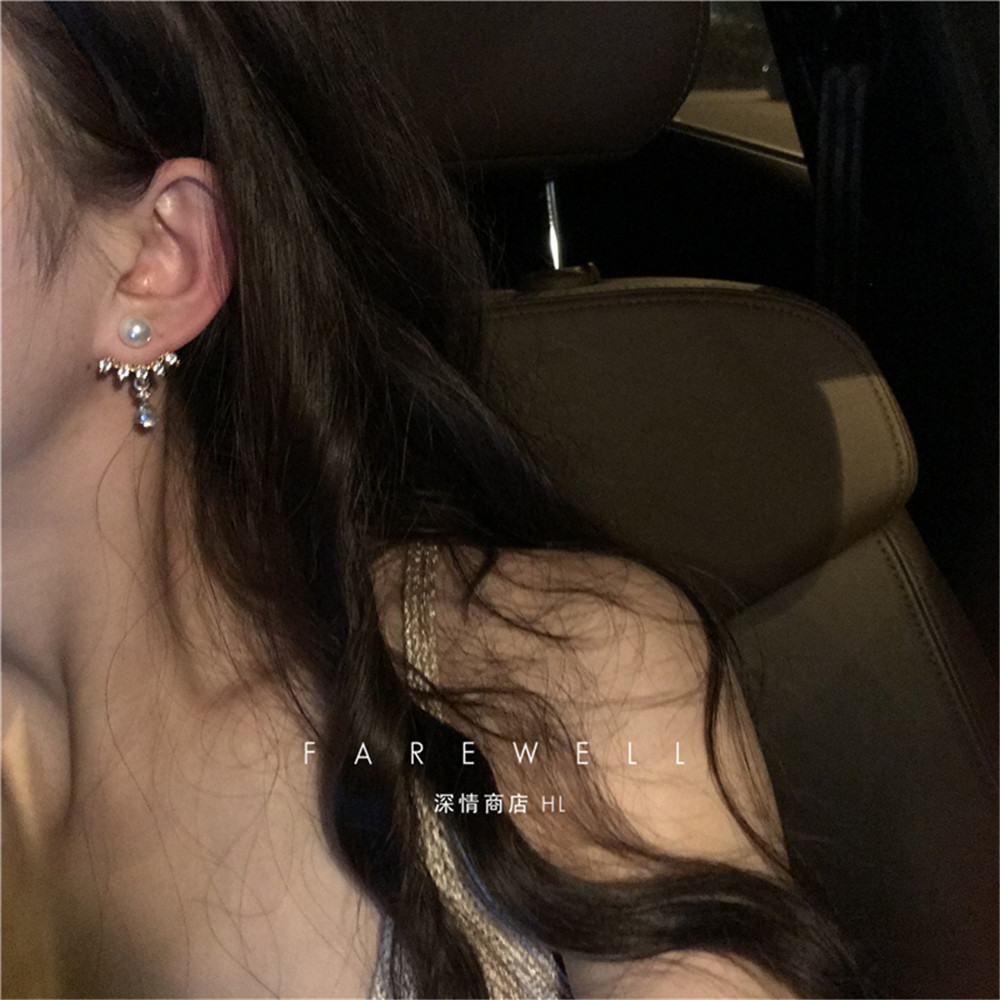 Bông Tai Dáng Dài Đính Đá Phối Ngọc Trai Thời Trang S925 Cho Nữ Yanqueens Trang sứ Quà tặng