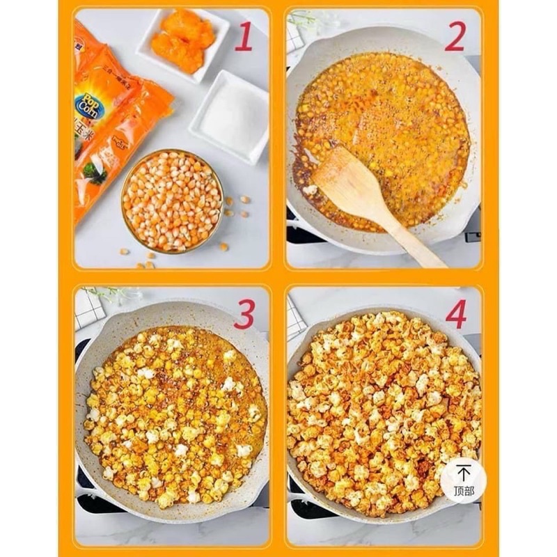 Bắp Rang Bơ 3in1 Set Ngô Nổ Bắp Nổ Tự Làm Bỏng Ngô Đồ Ăn Vặt Vị Caramel Bơ Chocolate tiện lợi dễ làm