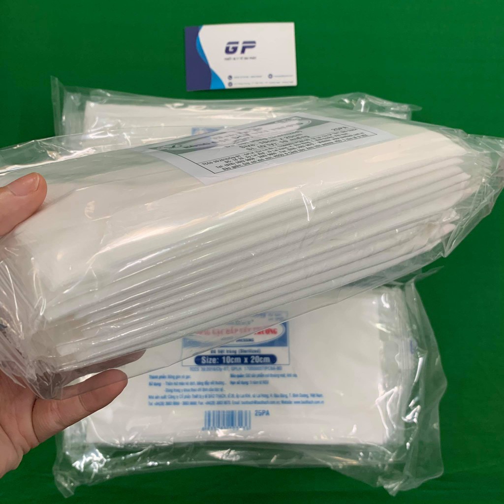 BÔNG GẠC ĐẮP VẾT THƯƠNG Y TẾ 10X20CM BẢO THẠCH  DATE LUÔN MỚI NHẤT