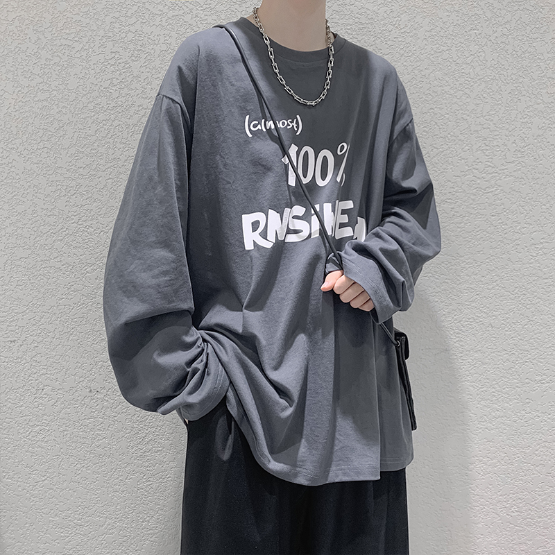 Áo Thun Nam Tay Dài Dáng Rộng Phong Cách Nhật Bản Size M-5XL