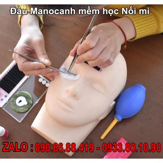 Đầu Manocanh mềm học phun xăm Nối mi - Massage - Bấm huyệt (Đầu Manocanh Silicon mềm tập nối mi)