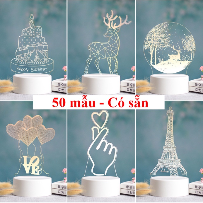 Đèn ngủ 3d trang trí decor phòng ngủ, thích hợp làm quà tặng sinh nhật tình yêu