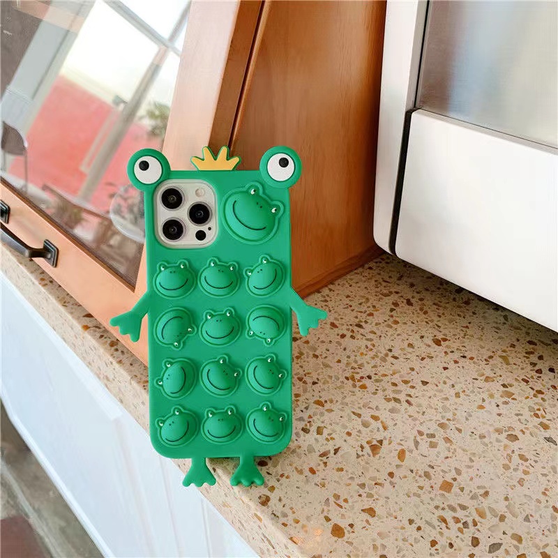 Ốp Điện Thoại Silicon Mềm Chống Sốc Họa Tiết Ếch Hoạt Hình Cho iPhone 6 7 8 Plus X XS XR 11 12 13promax