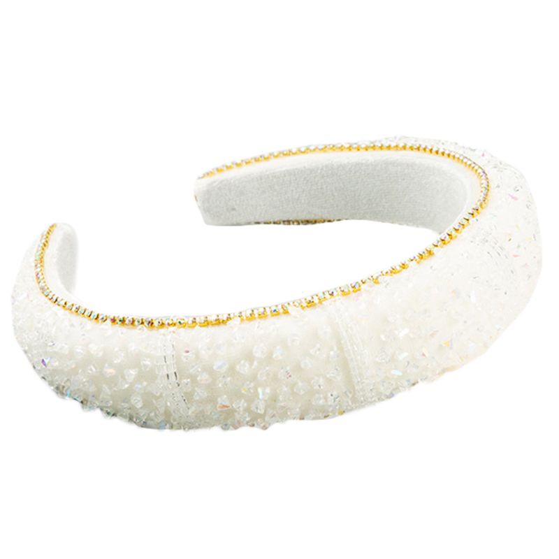 Flgo Băng Đô Cài Tóc Bằng Nhung Đính Đá Lấp Lánh Thời Trang