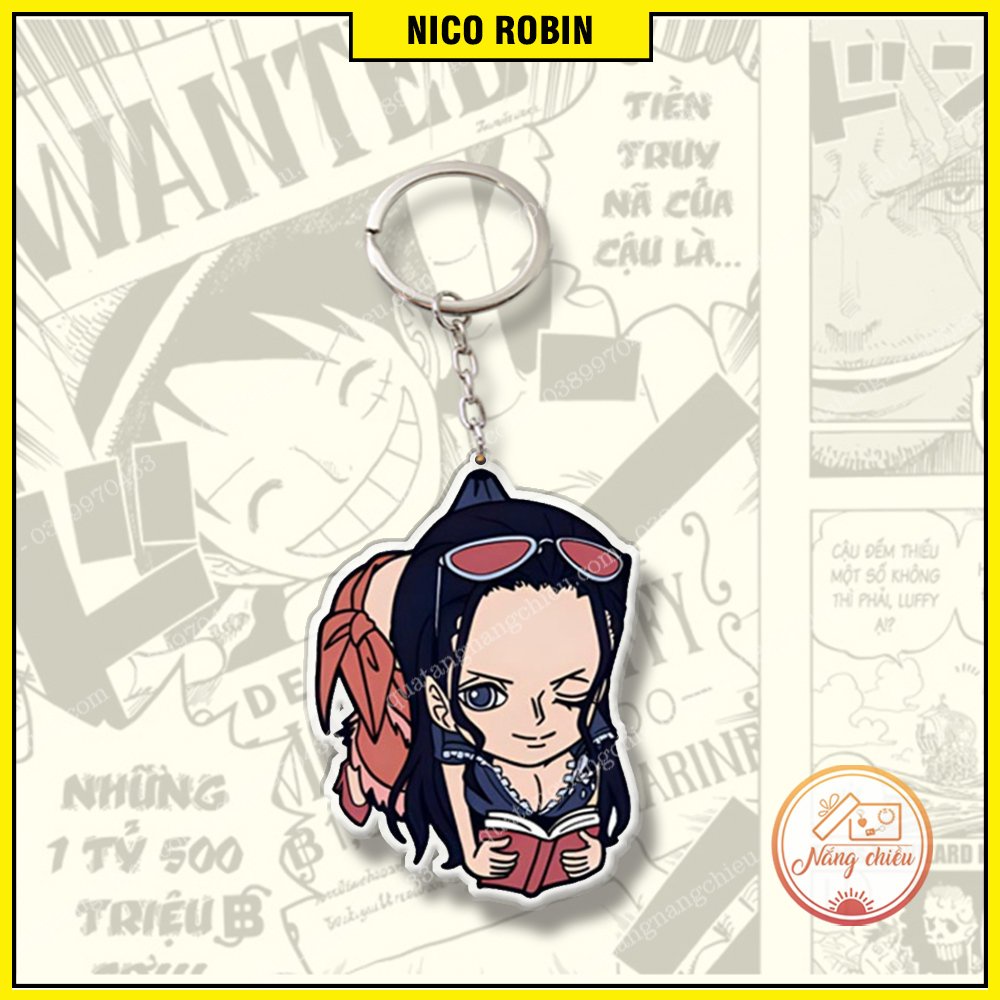 Móc Khóa Dày In Sắc Nét 2 Mặt Chibi Onepiece Luffy, Zoro, Nami, Ace, Law ☘️Quà Tặng Nắng Chiều☘️