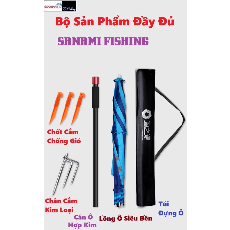 Ô Câu Cá 5 Lớp Cao Cấp Sanami Fishing Store-Ô Dù Dã Ngoại Che Nắng Mưa Hàng Siêu Đẹp Siêu Khỏe,Cản Gió Rất Tốt SKK-28