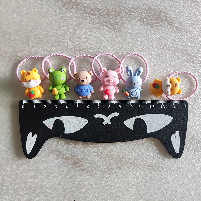 Set 2 Dây Cột Tóc Hình Chú Hổ Dễ Thương Cho Bé Gái