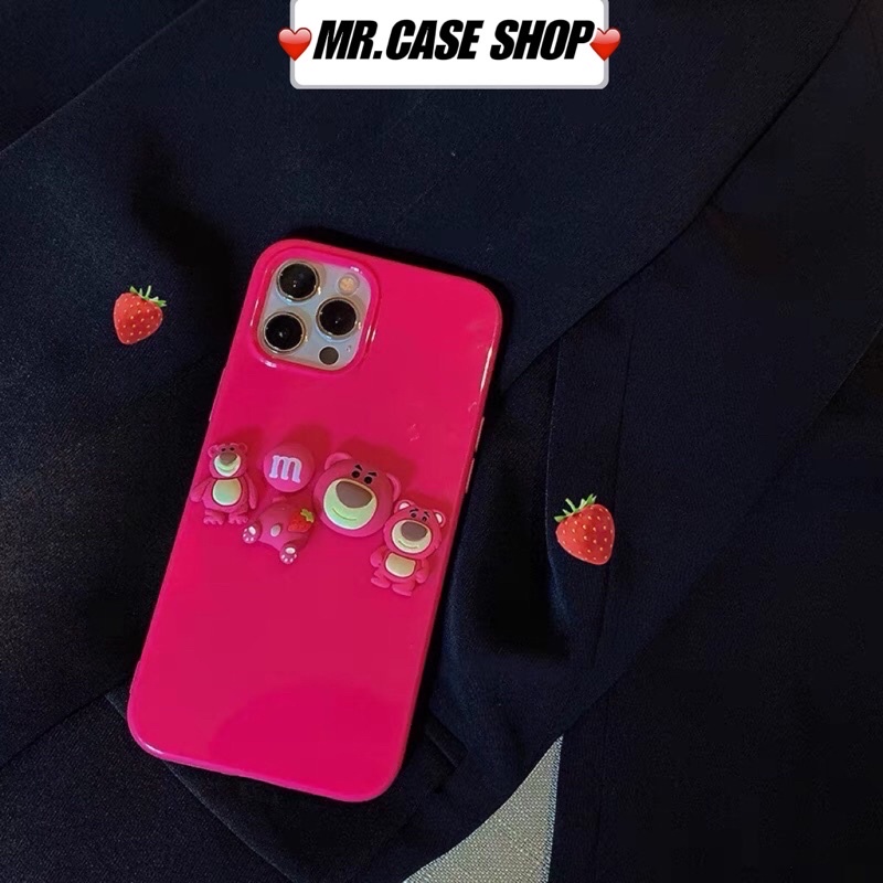 Case iPhone Gấu Hồng Nổi Dẻo Dành Cho 12Promax/12/11Promax/Xsmax/X/Xs/7Plus/8Plus  - Mr.Case Ảipodsi