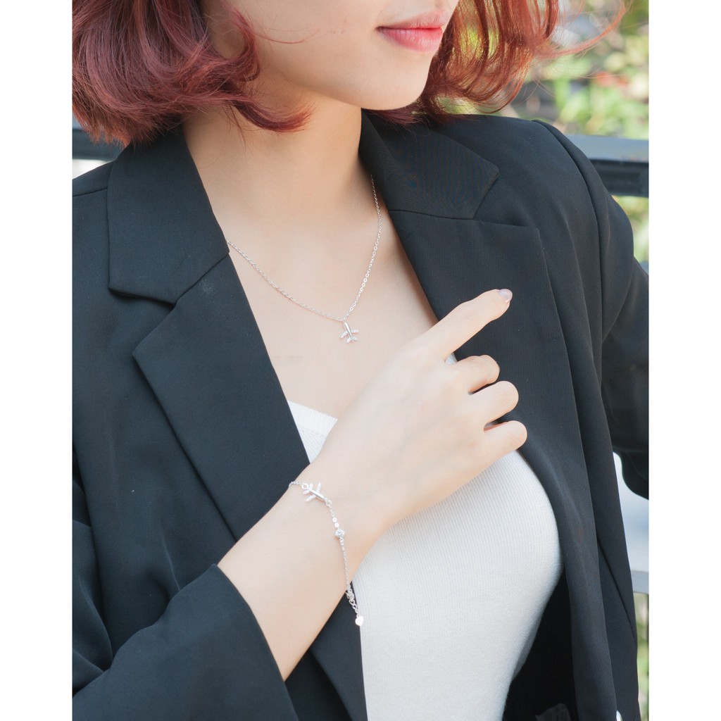 Dây Chuyền Bạc Nữ S925 CaoBac Silver Họa Tiết Máy Bay Phong Cách Trẻ Trung Năng Động Quà Tặng Bạn Gái