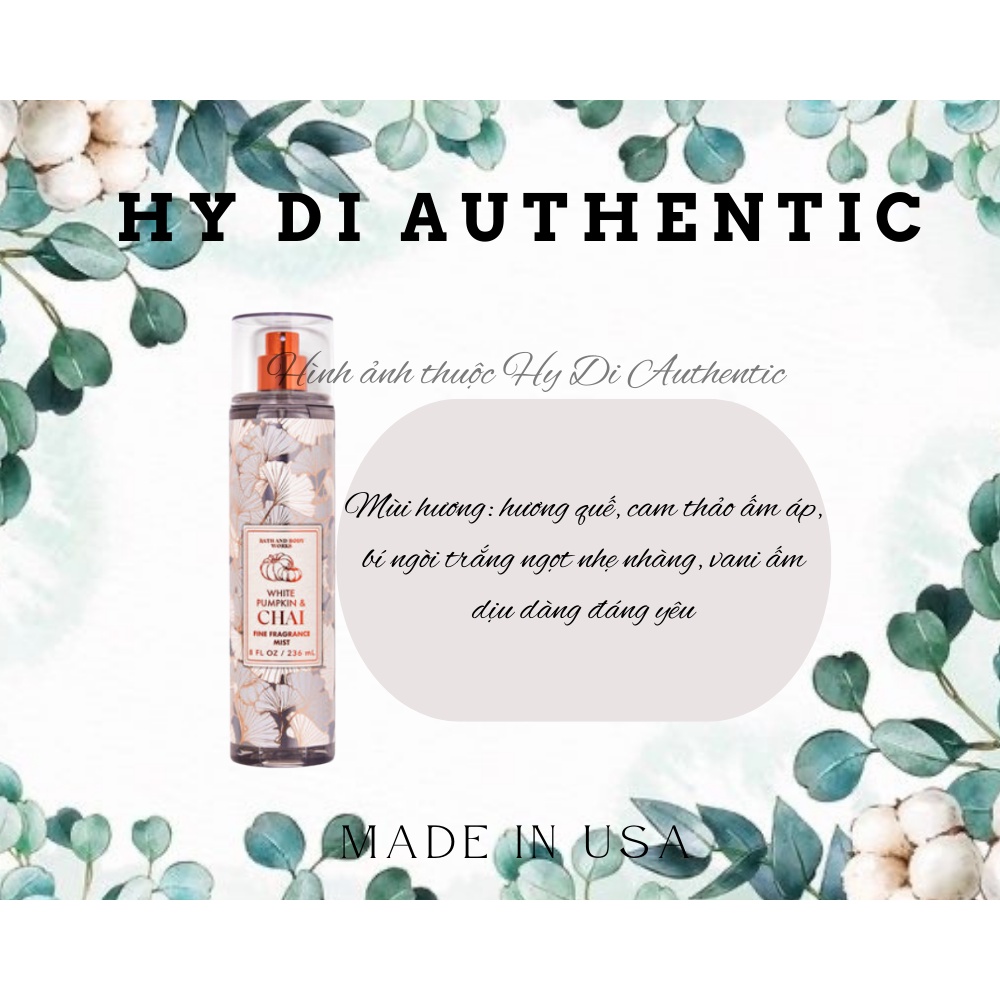 WHITE PUMPKIN CHAI - XỊT THƠM DƯỠNG THỂ BATH & BODY WORKS USA