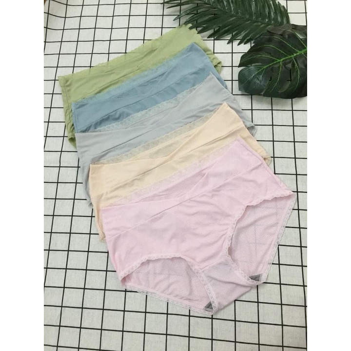 [SIZE 40-75KG] Quần lót bầu su may viền cạp chéo thông hơi kháng khuẩn có lót trắng theo dõi chất nhày quần co dãn
